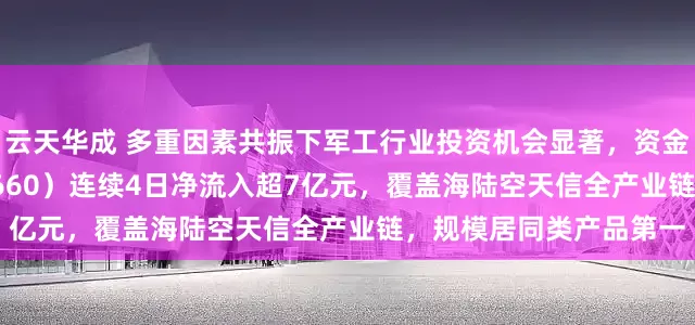 云天华成 多重因素共振下军工行业投资机会显著，资金抢筹，军工ETF（512660）连续4日净流入超7亿元，覆盖海陆空天信全产业链，规模居同类产品第一